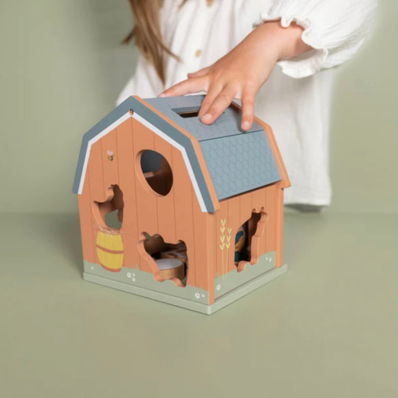 Shape Sorter Little Farm 8pcs by Little Dutch Farm Animal Toys Cognitive Developmental Toys for Toddlers 18m+