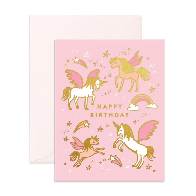 Happy Birthday Unicorns Greeting Card By Fox and Fallow