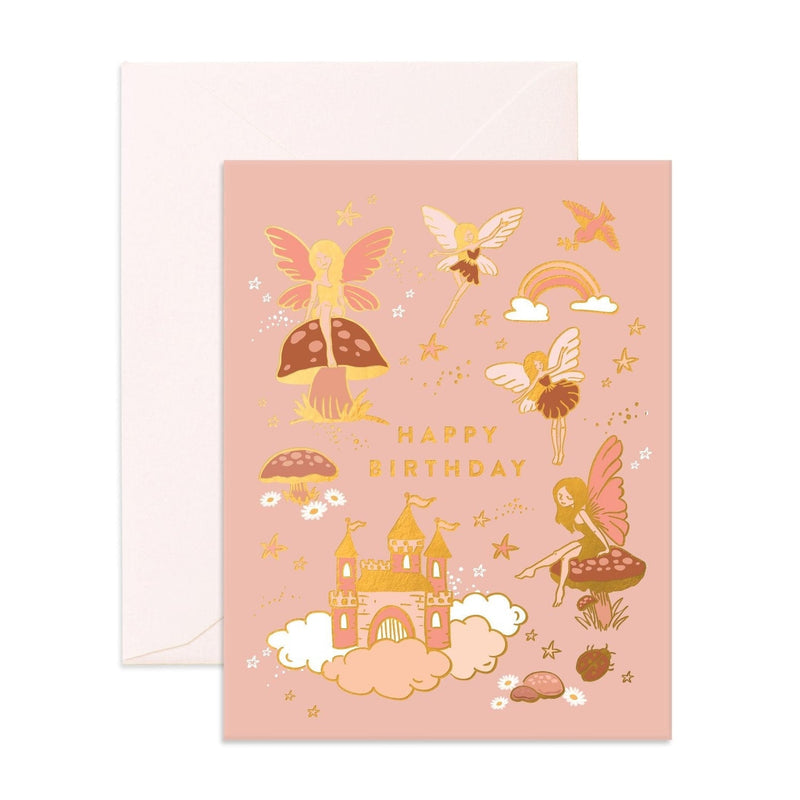 Happy Birthday Fairies Card Kids Birthday Card By Fox and Fallow