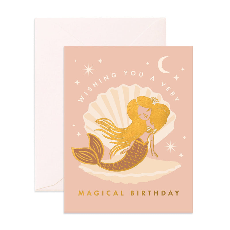 Magical Birthday Mermaid Card Kids Birthday Card By Fox and Fallow