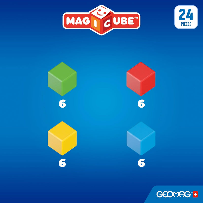 Geomag Magicube Magnetic Cubes Creative Set 24pcs Magnetic Toys Building Blocks STEM Toys 12m+