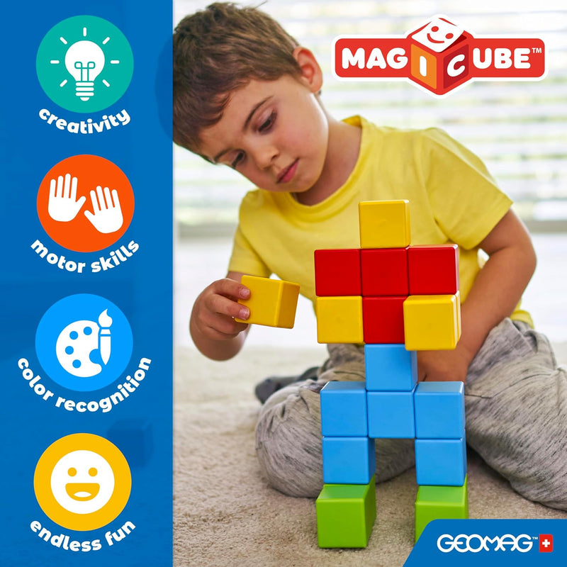 Geomag Magicube Magnetic Cubes Creative Set 24pcs Magnetic Toys Building Blocks STEM Toys 12m+