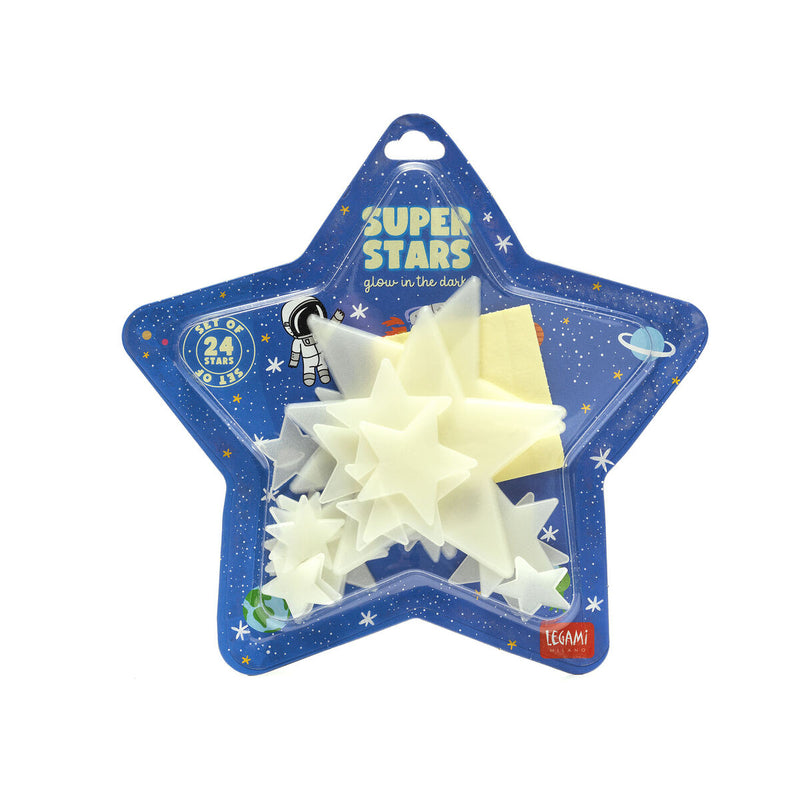 Super Stars Glows in the Dark 24 Stars Early Science Space Toys Room Decors 3yrs+