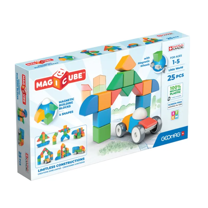 Geomag Magicube Magnetic Cubes Shapes Little World 25 pcs Magnetic Toys Building Blocks STEM Toys 12m+