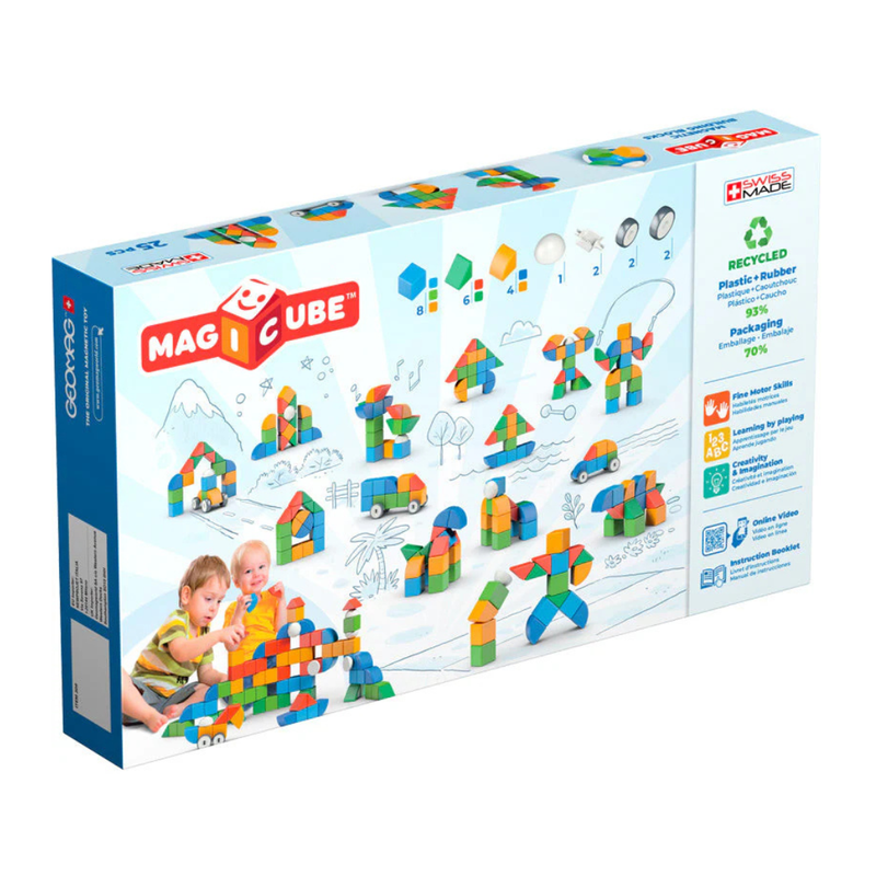 Geomag Magicube Magnetic Cubes Shapes Little World 25 pcs Magnetic Toys Building Blocks STEM Toys 12m+