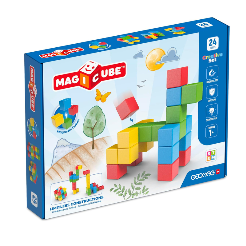 Geomag Magicube Magnetic Cubes Creative Set 24pcs Magnetic Toys Building Blocks STEM Toys 12m+