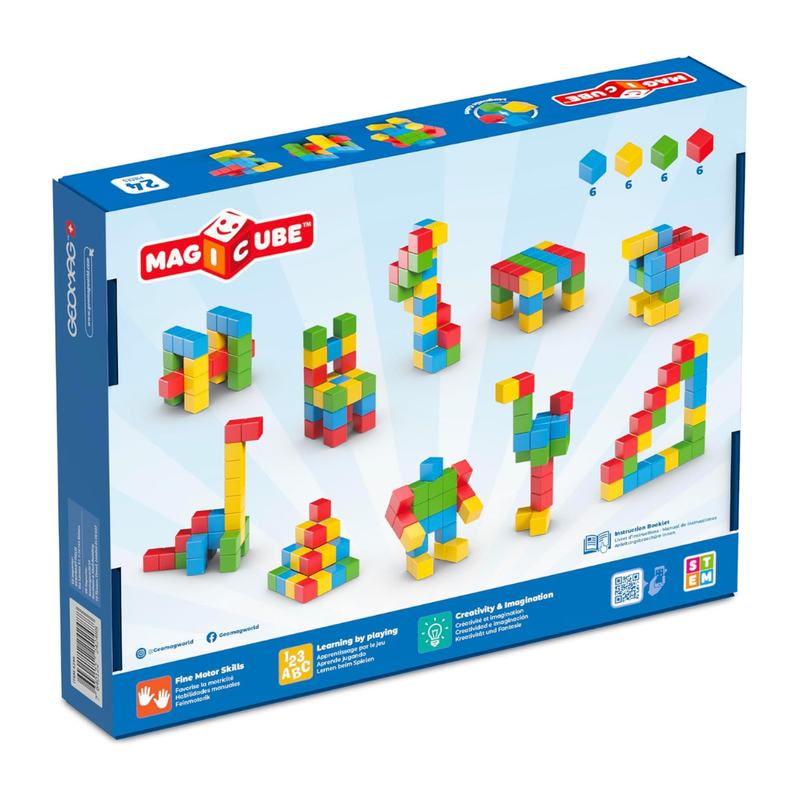 Geomag Magicube Magnetic Cubes Creative Set 24pcs Magnetic Toys Building Blocks STEM Toys 12m+