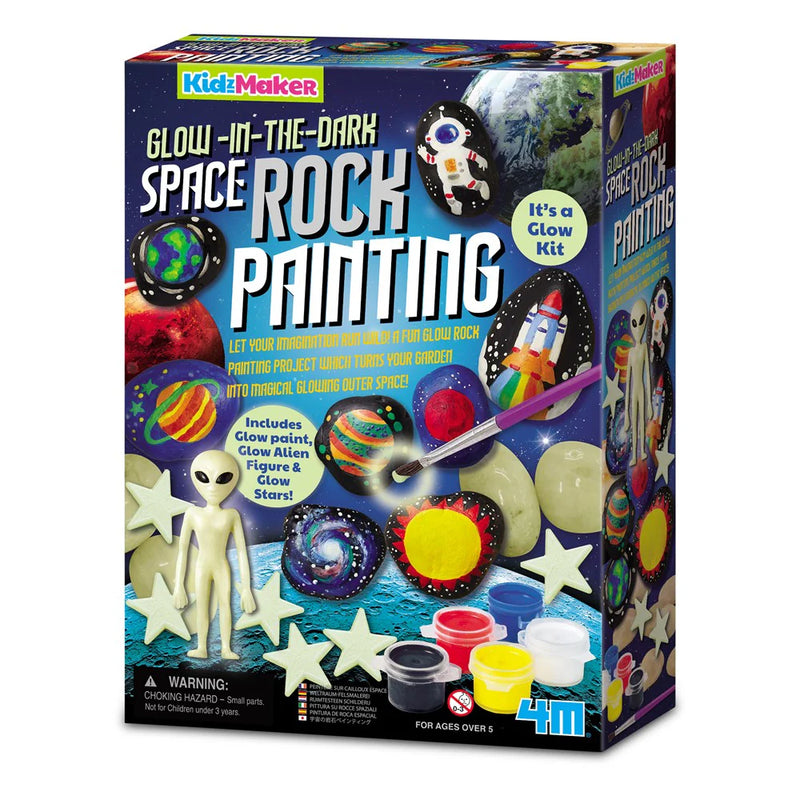 KidzMaker Glow in the Dark Space Rock Painting By 4M Art and Craft 5yrs+