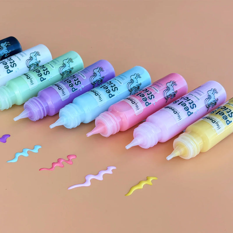 Hey Doodle Peel and Stick Paint 8 Colours Rainbow Solid Art and Craft for Kids 3yrs+