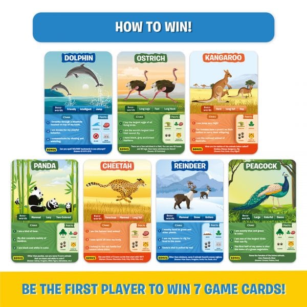 Guess in 10 Card Games for kids Animals by Skillmatics Animals Toys 6yrs+