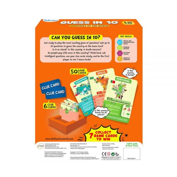 Guess in 10 Card Games for kids Countries of the World by Skillmatics 8yrs+
