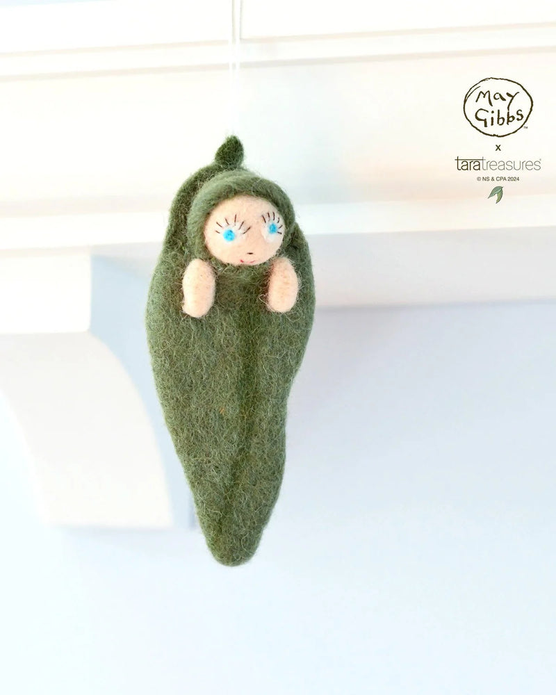 Tara Treasures Felt May Gibbs Gumnut Baby Snugglepot Cuddlepie Ornament 3yrs+
