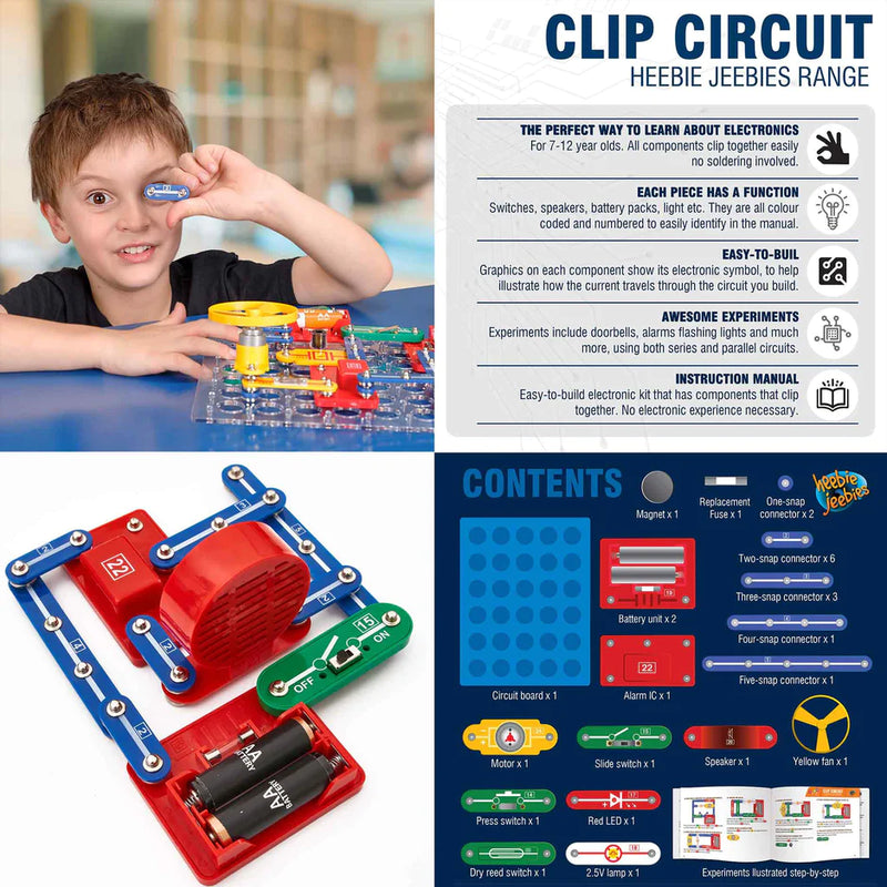Heebie Jeebies Clip Circuit Electrolab 80 Electronic Experiment Early Science STEM Toys Best Seller Gifting Idea for 7yrs+
