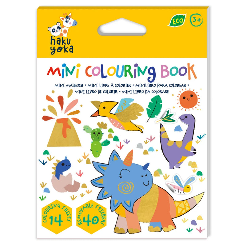 Haku Yoka Mini Colouring Book Dinosaurs Art and Craft for Kids Activity Book 3yrs+
