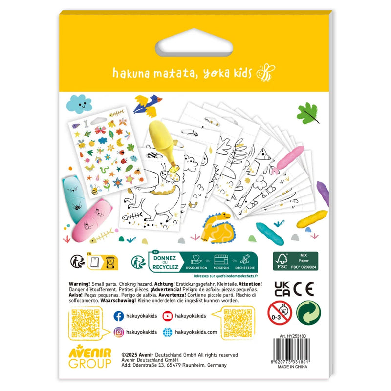 Haku Yoka Mini Colouring Book Dinosaurs Art and Craft for Kids Activity Book 3yrs+