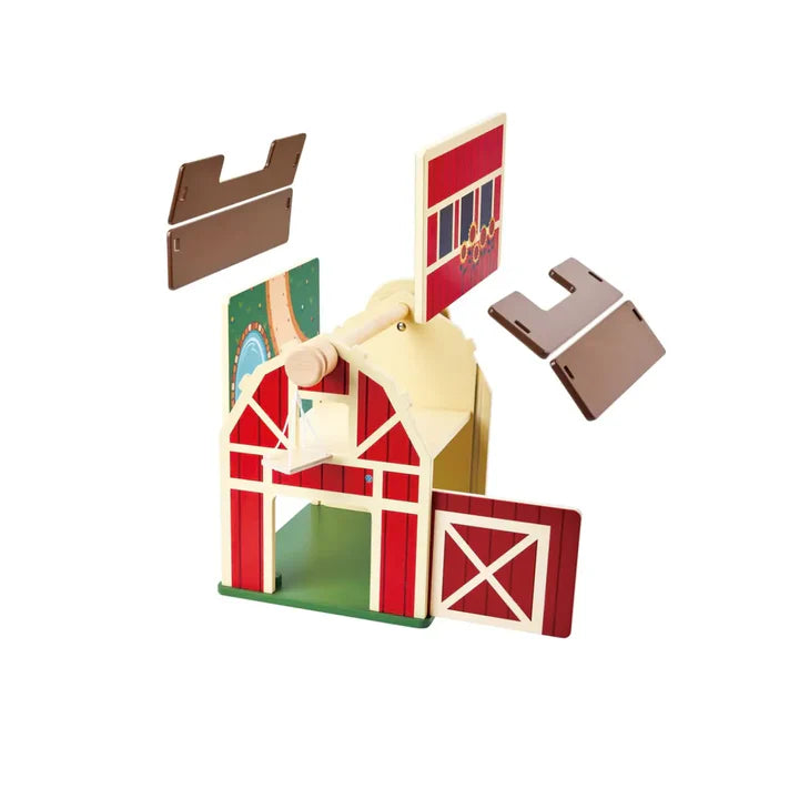 Hape Happy Farm Barn 33pcs Playset Wooden Farm Animals Pretend & Imaginative Play 3yrs+