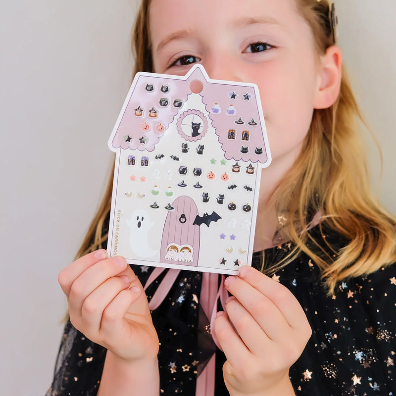 Stick On Earrings Haunted House 50pcs by Mimi & Lula Kids Makeup Set Halloween Range 3yrs+
