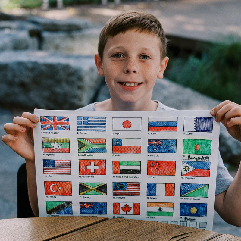 Hey Doodle World Countries Classic Colouring & Doodle Mat Art and Craft for Kids Travel Toys 3yrs+