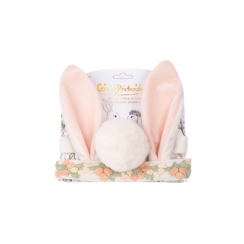 Hippity Hop Bunny Ears and Tail Accessory Set By Great Pretenders Costumes Fairy Unicorn Castle Theme 3yrs+