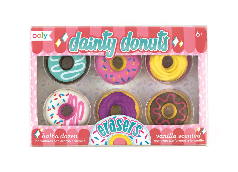 Ooly 6 Dainty Donuts Erasers Vanilla Scented 6yrs+