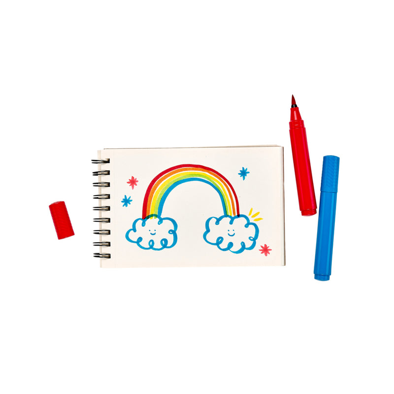 Ooly 10 Big Bright Washable Colour Markers with Jumbo Brush tip Stationary Art and craft for kids 3yrs+