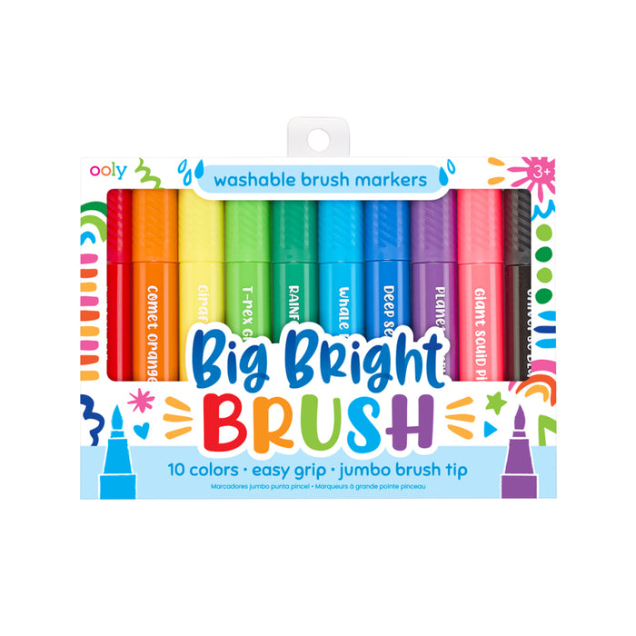 Ooly 10 Big Bright Washable Colour Markers with Jumbo Brush tip 3yrs+