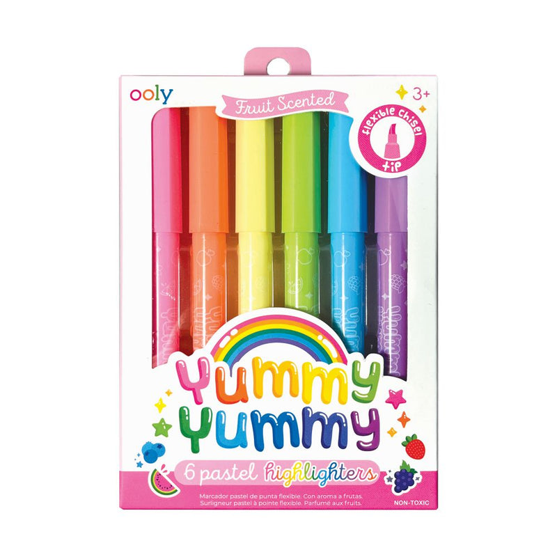 Ooly Yummy Yummy 6 Pastel Highlighters Fruit Scented Flexible Tip Stationary Art and craft for kids 3yrs+
