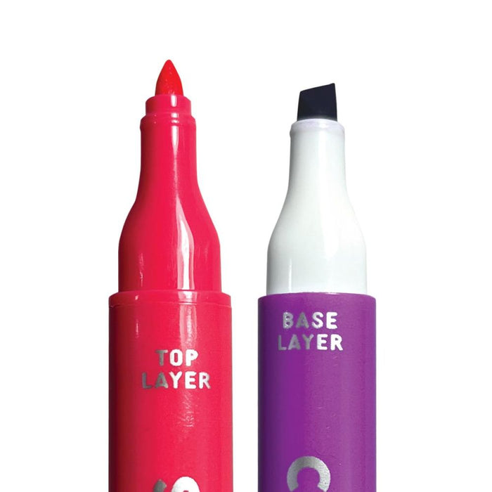 Ooly 8 Colour Layer Markers Chisel Tip and Point Tip Double Ended 6yrs+