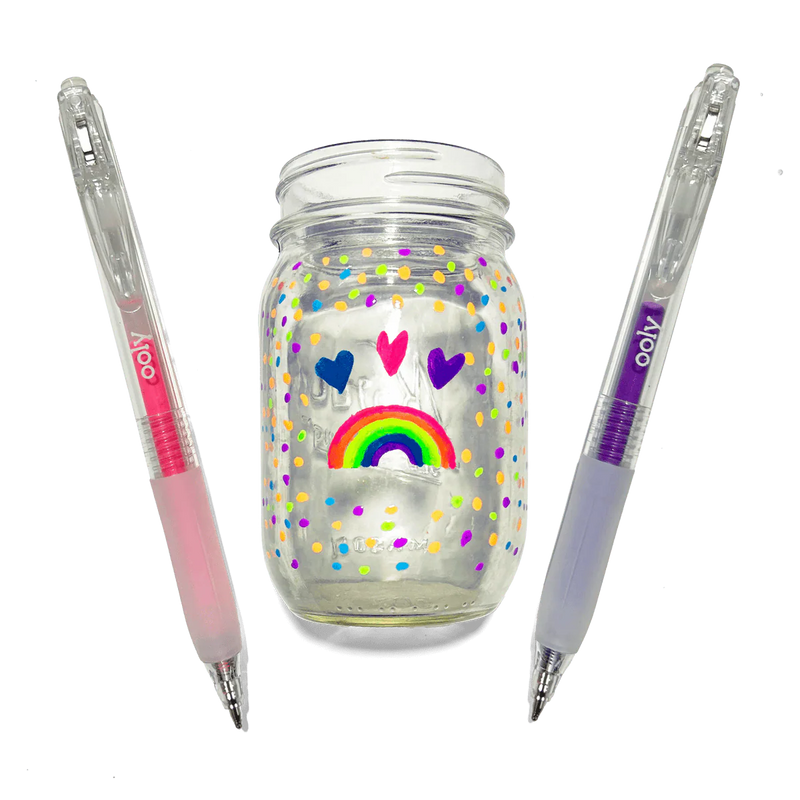 Ooly Jelly Gloss Neon Multi-Surface Gel Pens 6 Colours Stationary Art and Craft for Kids 8yrs+