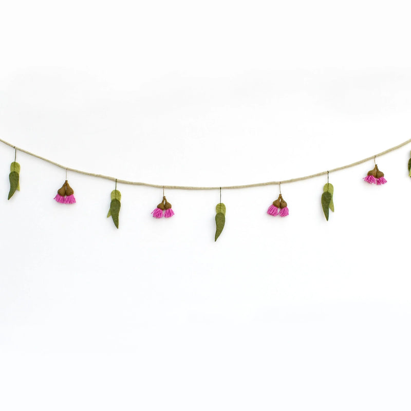Tara Treasures Felt Eucalyptus and Gum Blossoms Australian Garland Baby Toys Baby Gift Ideas