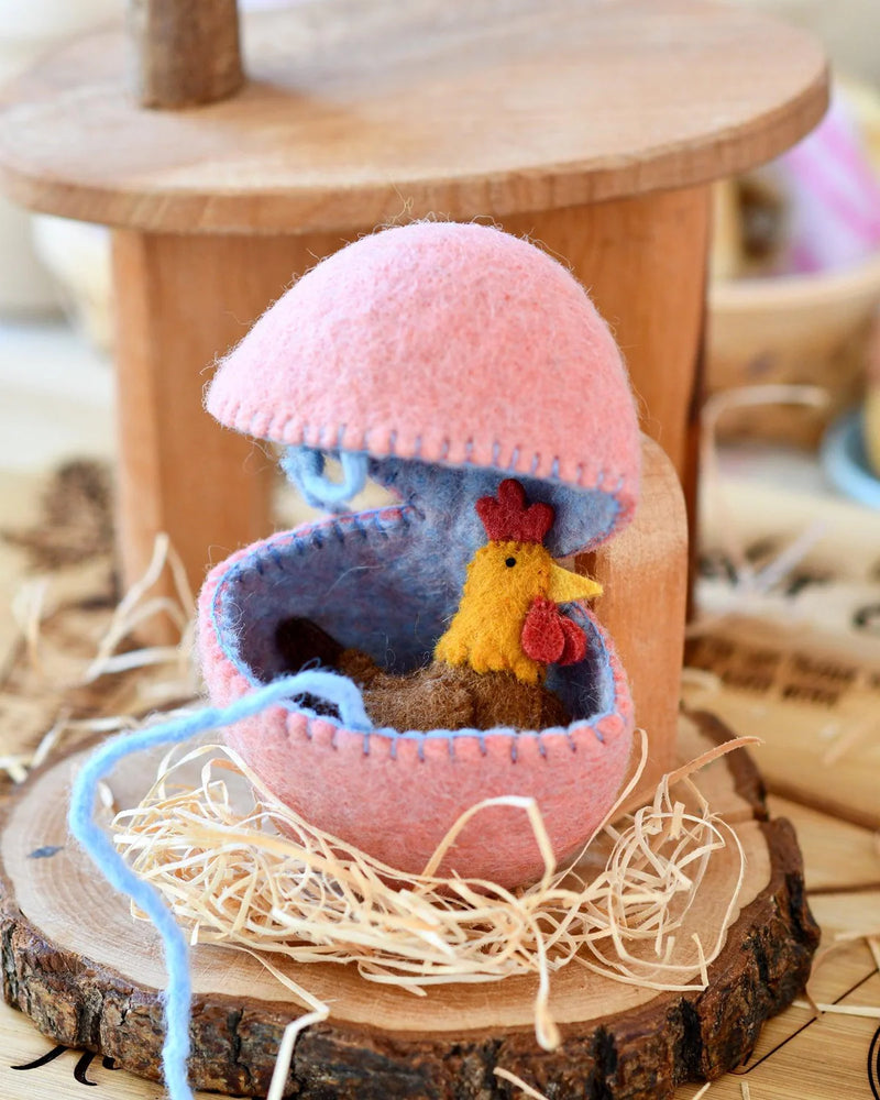 Tara Treasures Felt Surprise Egg with Hen Inside Children's Easter Gift 3yrs+