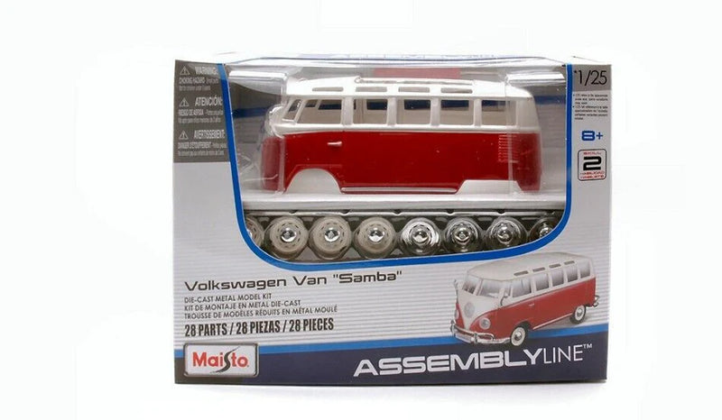 Maisto Build it Yourself 1963 Volkwagen Samba Toy Van Metal Travel Toys Car Gift Idea for 8yrs+
