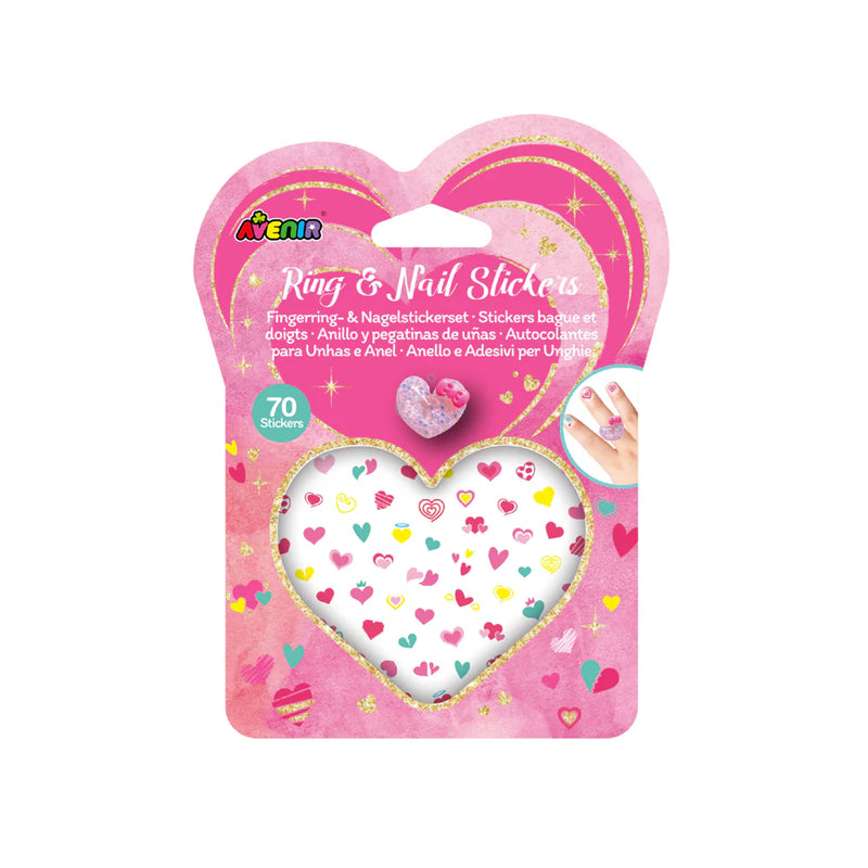 Avenir Fancy Me Hearts Ring and Nail Stickers Art and Craft for Kids 3yrs+