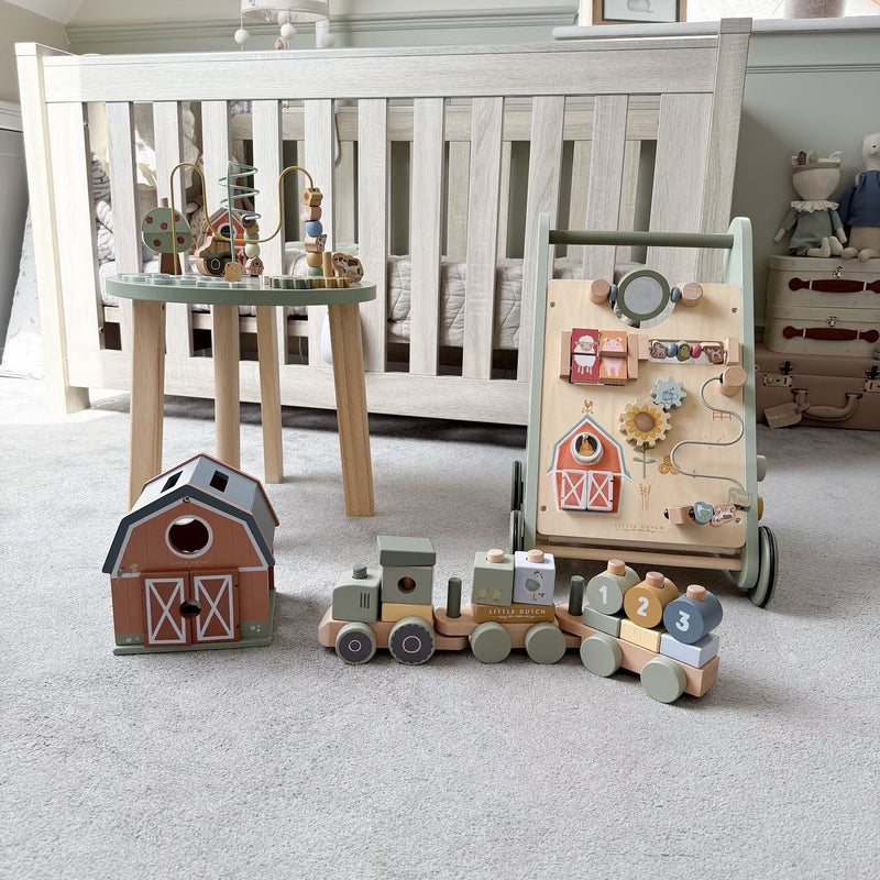 Little Farm Multi-Activity Wooden Baby Walker by Little Dutch Motor Skills Farm Toys Developmental Toys for Toddlers Baby Toys 12m+ (Bulky Shipping)