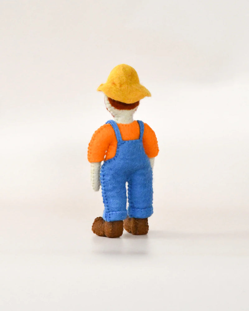 Tara Treasures Felt Male Farmer Old Macdonald Farm Toys Little Woolly Vision Pretend & Imaginative Play Toy Felt Figure 3yrs+