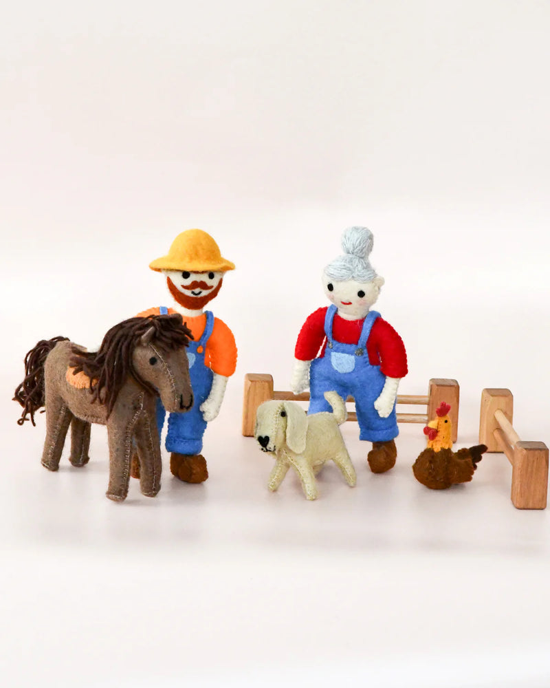 Tara Treasures Felt Male Farmer Old Macdonald Farm Toys Little Woolly Vision Pretend & Imaginative Play Toy Felt Figure 3yrs+