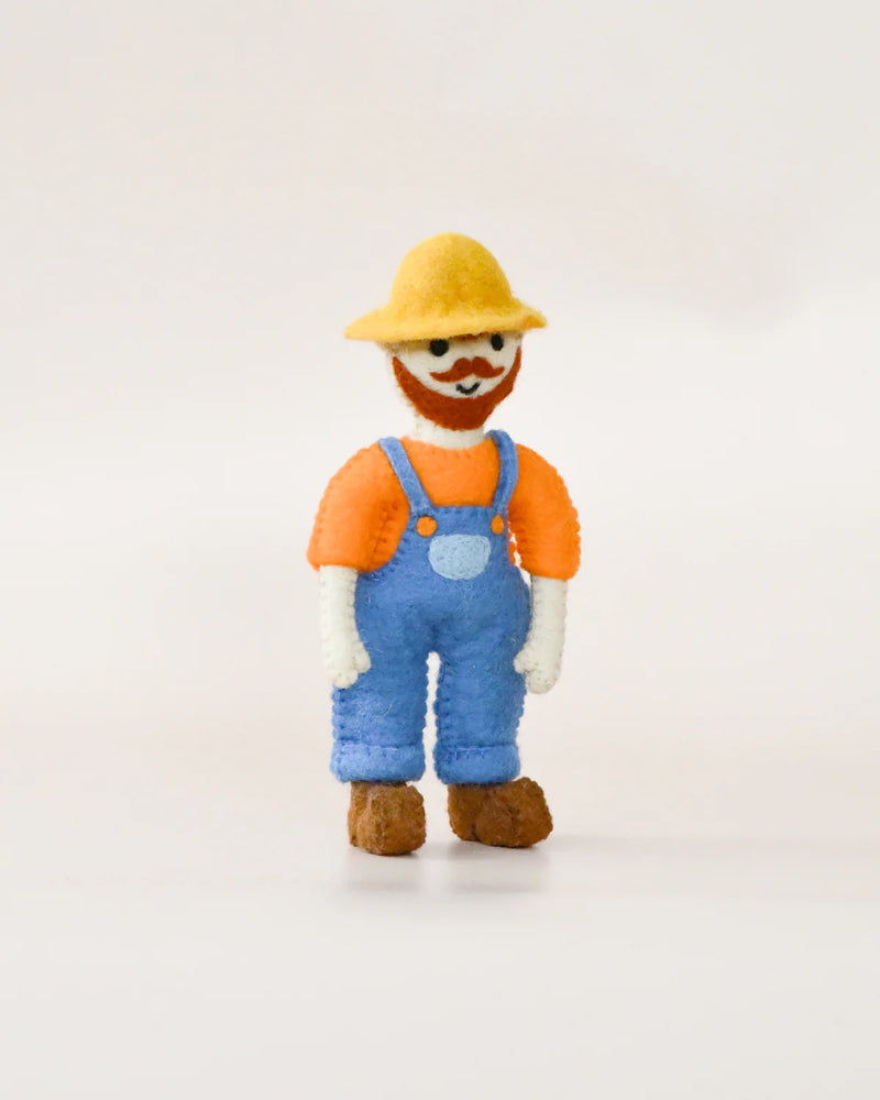 Tara Treasures Felt Male Farmer Old Macdonald Farm Toys Little Woolly Vision Pretend & Imaginative Play Toy Felt Figure 3yrs+