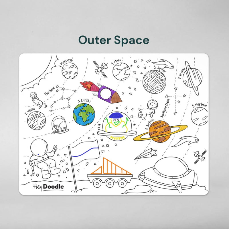 Hey Doodle Outer Space Art and craft for kids Travel Toy Space Toys Space Theme Best Seller Most Loved in Store 3yrs+