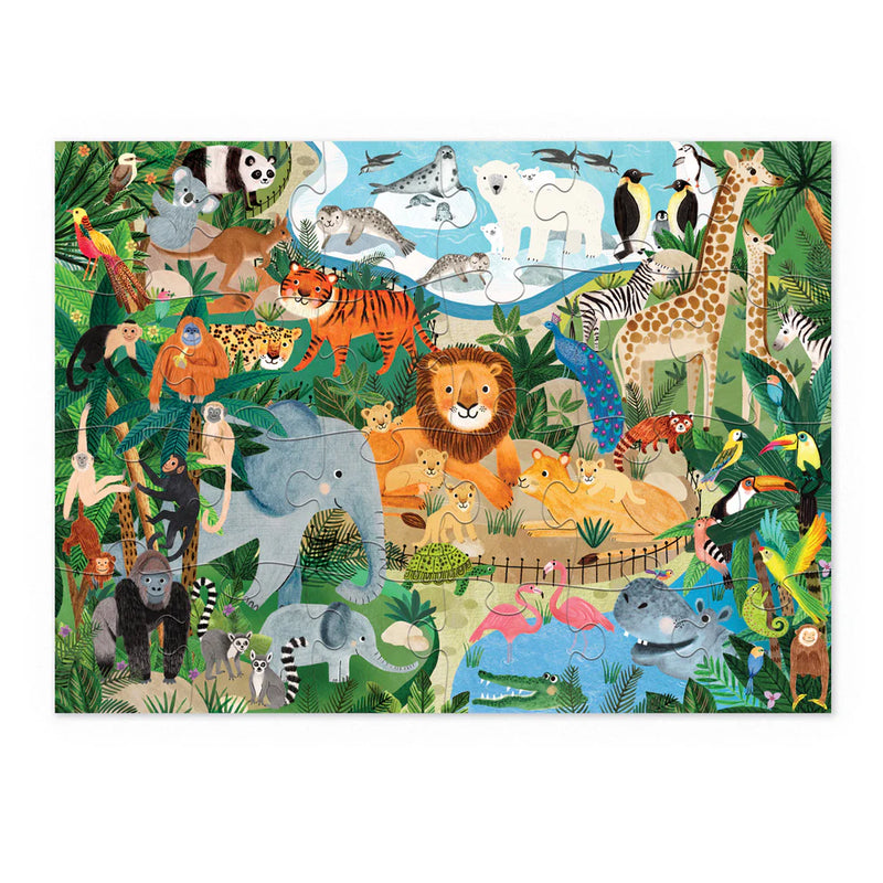 Crocodile Creek Little Building 24pcs Zoo Jigsaw Puzzle Preschooler 3yrs+