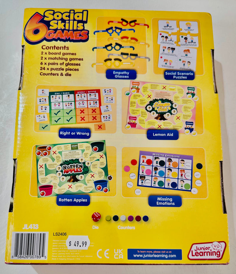 6 Social Skills Games By Junior Learning Mindfulness Social-Emotional Behavioural Best Seller 5yrs+