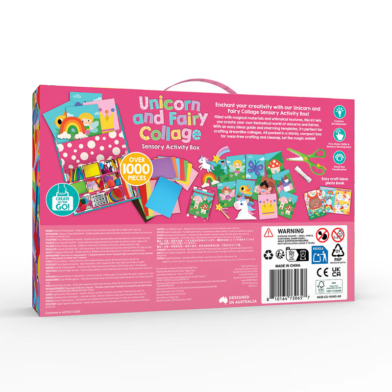 My Creative Box Unicorn and Fairy Collage Sensory Activity Box Art and Craft for Kids Unicorn Toys Fairy Unicorn and Castle Theme 3yrs+