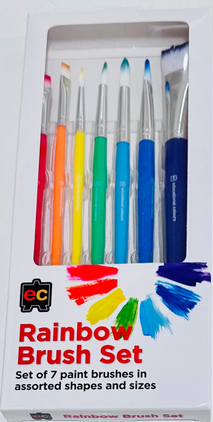 Rainbow Brush Set of 7 By Educational Colours Art and craft for kids 3yrs+