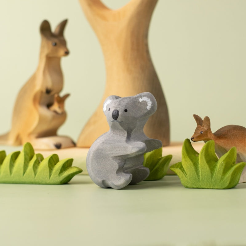 Wooden Koala Bears with Eucalyptus Set of 3 by BumbuToys 3yrs+