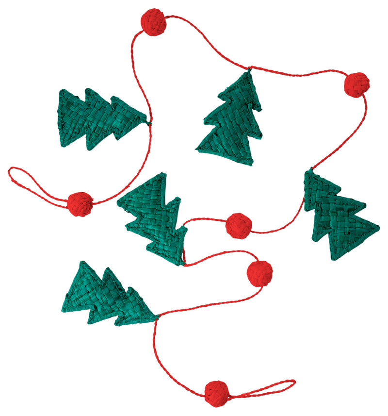 Raffia Christmas Garland in Pink or Red - 100cm Christmas Range