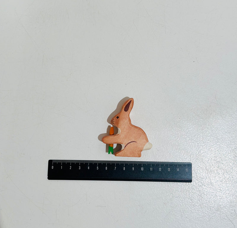 Holztiger Hare Rabbit with Carrot Wooden Animals Woodland & Meadow Animal 3yrs+