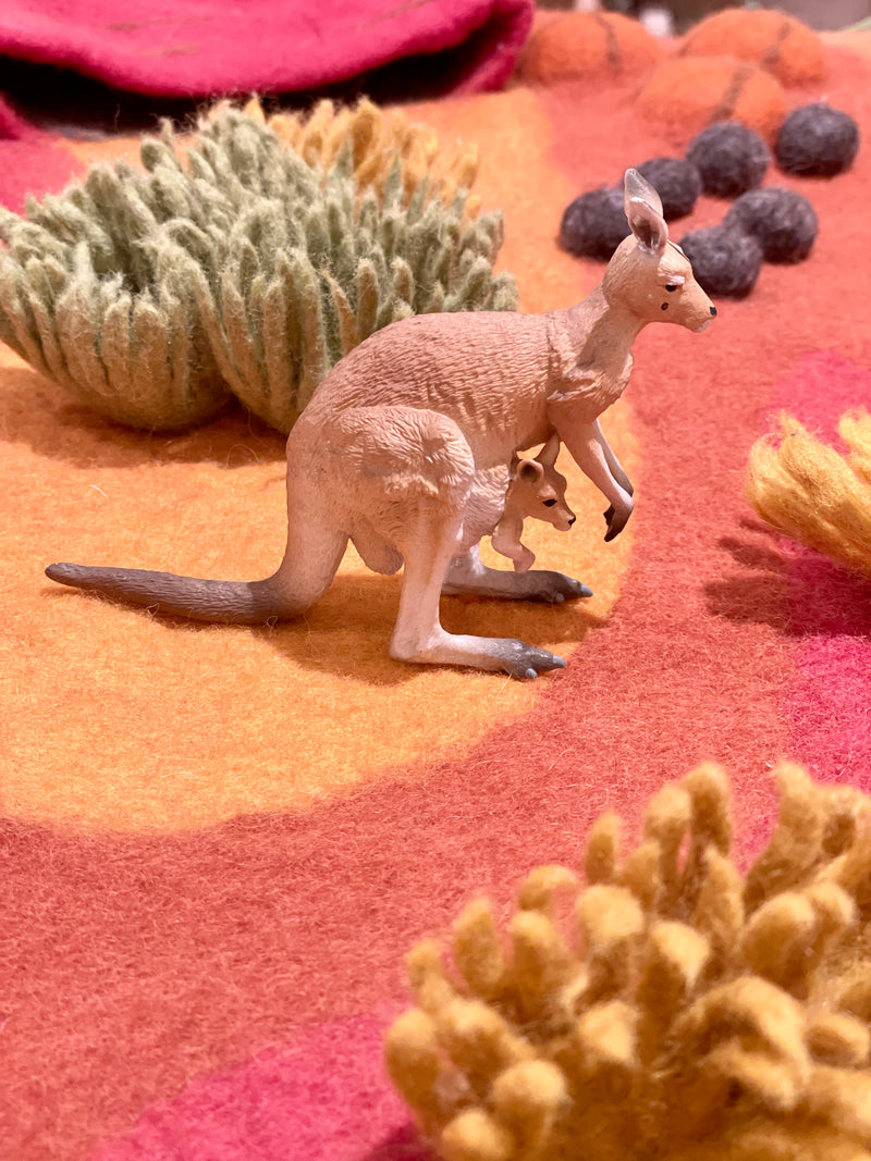 Kangaroo with Joey Figurine by Safari Ltd Australian Collection Animal Figurines 3yrs+