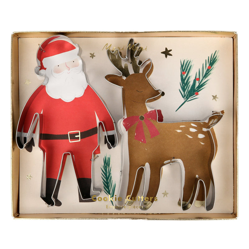 Santa and Reindeer Christmas Cookie Cutters Pack of 2 Gift Idea Christmas Range