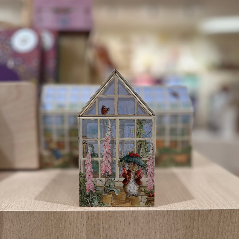 Petter Rabbit GreenHouse Tin with Lid 12x7.5x9.3cm (LWH) Gift Idea for 3yrs+