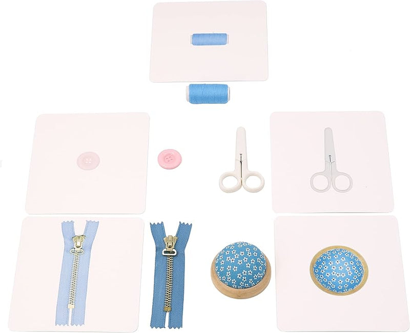 Montessori Real Sewing Items with Identical Cards 5pcs Set Practical Life Material 3yrs+
