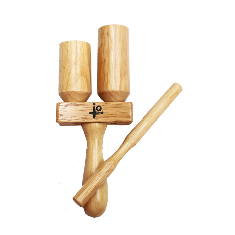 IQ Plus Two Tone Wood Block 17cm Musical Intruments for Kids 3yrs+